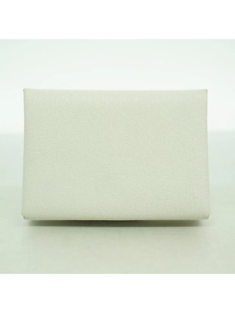 Hermes Coin Purse Calvi Duo Chevre Mysore Pearl Gray Silver